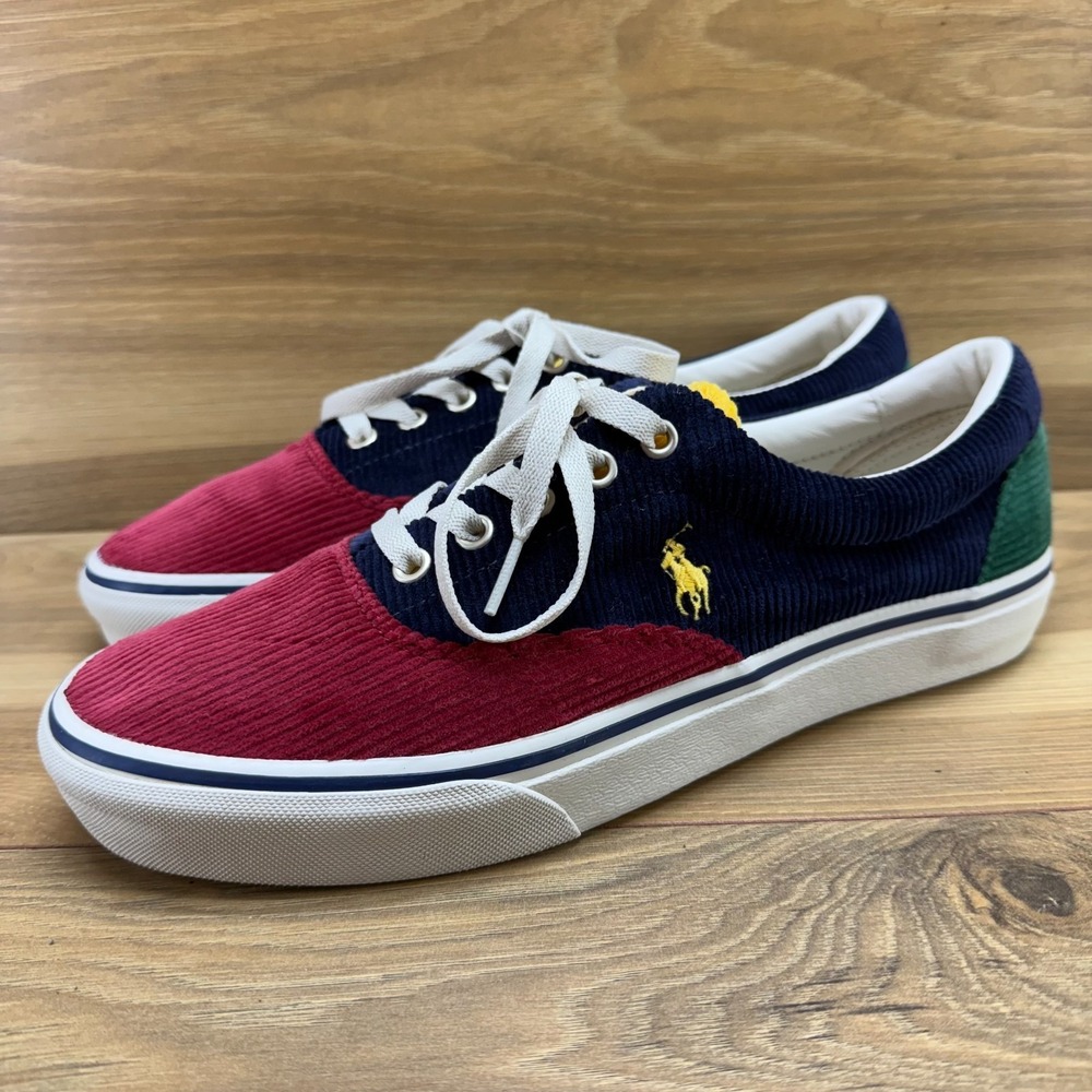 Polo Ralph Lauren Y2K Keaton Pony Corduroy Mens 9.5 Low Top Sneakers Preppy Ivy